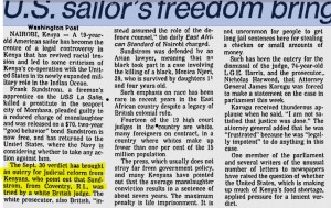 The Montreal Gazette. October 21, 1980. The piece was originally published in The Washington Post. The highlighted section shows the part that referred to Sundstorm's hometown.